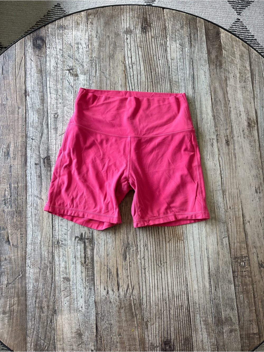 High-Waist Pink LULULEMON biker Shorts for Women
